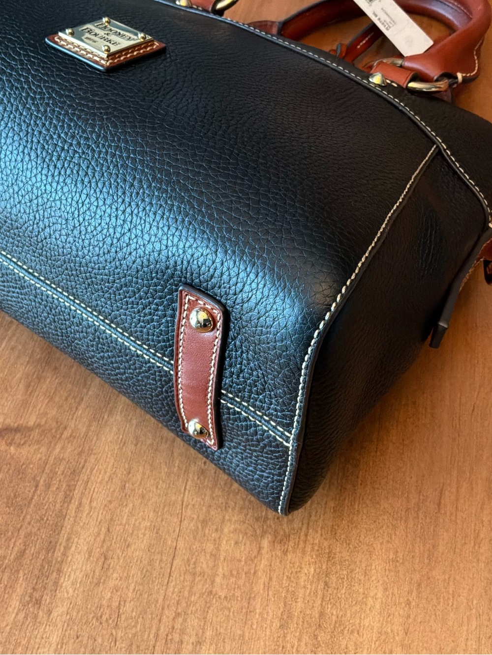Dooney & Bourke Black and Brown Pebble Cameron Satchel - Picture 7 of 16